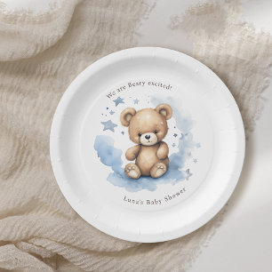 Wir können frühzeitig auf Pastel Blue Baby Dusche Pappteller