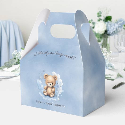 Wir können frühzeitig auf Pastel Blue Baby Duschka Geschenkschachtel