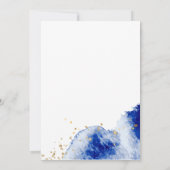 Wir können frühzeitig auf Royal Blue and Gold Baby Einladung (Rückseite)