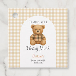 Wir können frühzeitig auf Teddy Baby Dusche warten Geschenkanhänger