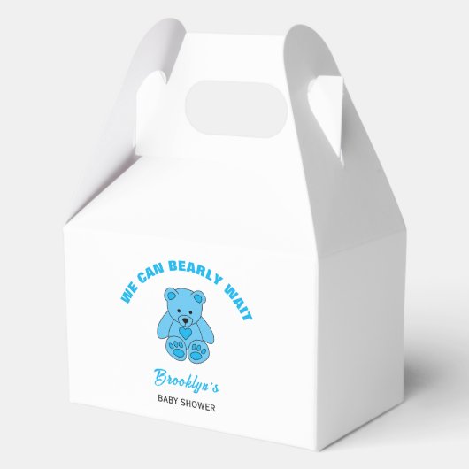 Wir können frühzeitig Baby Dusche Blue Teddy Bären Geschenkschachtel (Vorderseite)