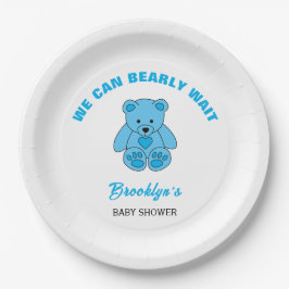 Wir können frühzeitig Baby Dusche Blue Teddy Bären Pappteller