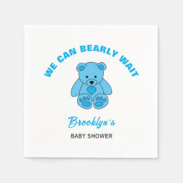 Wir können frühzeitig Baby Dusche Blue Teddy Bären Serviette