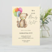 Wir können frühzeitig Babydusche warten Einladung (Stehend Vorderseite)