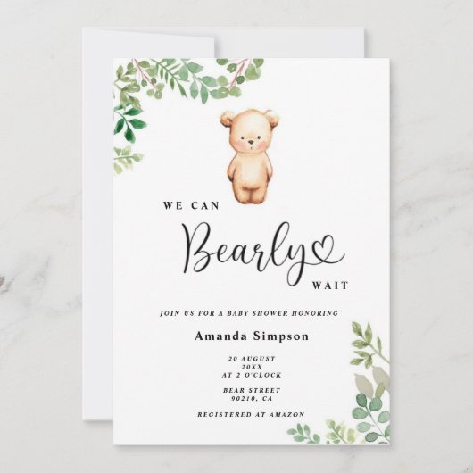 Wir können frühzeitig Babydusche warten Einladung (Vorderseite)