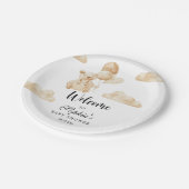 Wir können frühzeitig Babydusche warten Pappteller (Schrägansicht)