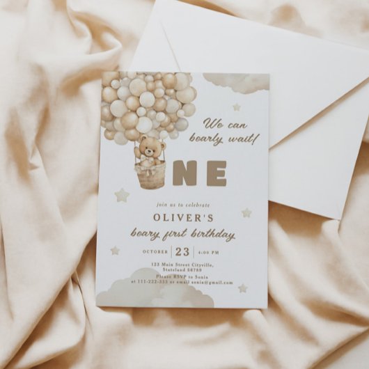 Wir können frühzeitig Bärenballon abwarten Einladung