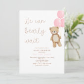 Wir können frühzeitig Bärenballons Babydusche abwa Einladung (Stehend Vorderseite)