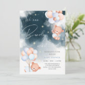 Wir können frühzeitig Bärenballoons Baby-Dusche wa Einladung (Stehend Vorderseite)