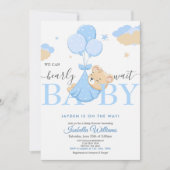 Wir können frühzeitig blau warten einladung (Vorderseite)