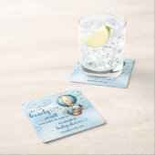 Wir können frühzeitig den blauen braunen Elfenbein Rechteckiger Pappuntersetzer (Vor Ort)