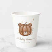 Wir können frühzeitig den kleinen Kürbisbär abwart Pappbecher (Vorderseite)