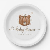 Wir können frühzeitig den kleinen Kürbisbär abwart Pappteller (Vorderseite)