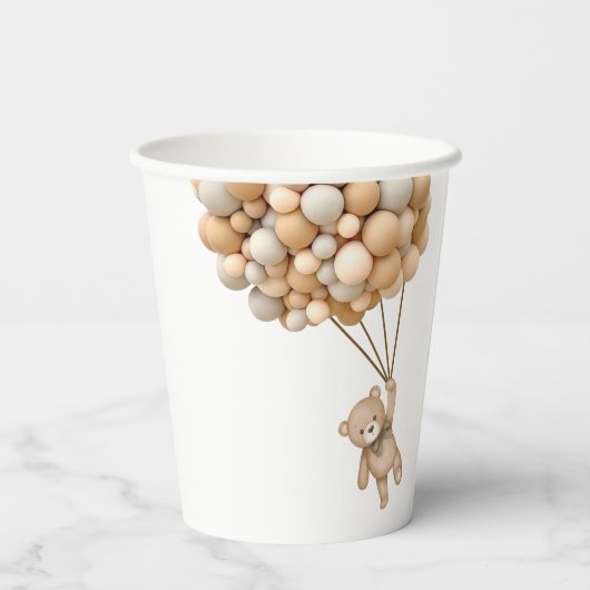 Wir können frühzeitig den Teddy Bären-Ballon abwar Pappbecher (Rückseite)