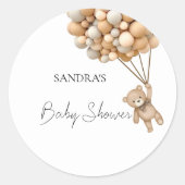 Wir können frühzeitig den Teddy Bären-Ballon abwar Runder Aufkleber (Vorderseite)