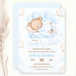 Wir können frühzeitig die Baby Blue Bear Baby Dusc Einladung