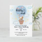wir können frühzeitig die Babydusche abwarten Einladung (Stehend Vorderseite)
