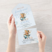 Wir können frühzeitig die Babydusche warten All In One Einladung (Abreißen)