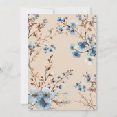 Wir können frühzeitig die blaue Blütendusche abwar Einladung (Rückseite)