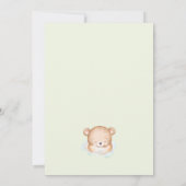 Wir können frühzeitig die blaugrüne Baby-Dusche wa Einladung (Rückseite)