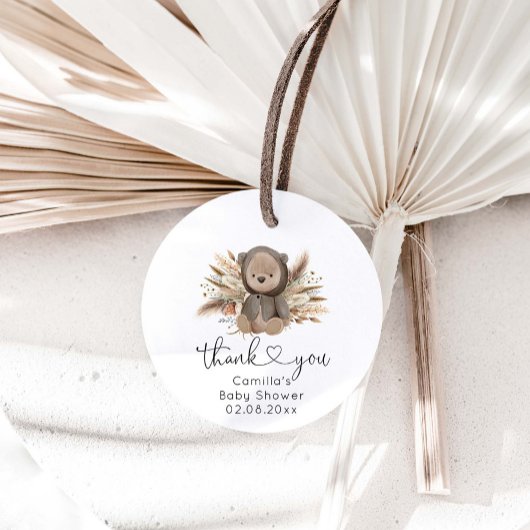 Wir können frühzeitig die Boho Bear Baby Dusche ab Geschenkanhänger