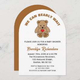 Wir können frühzeitig die braune Teddy Bear Baby D Einladung