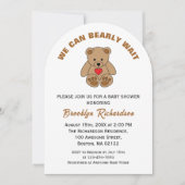 Wir können frühzeitig die braune Teddy Bear Baby D Einladung (Vorderseite)