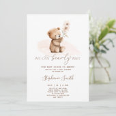 Wir können frühzeitig die Einladung von Babydusche (Stehend Vorderseite)