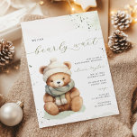 Wir können frühzeitig die Einladung zum Winter Bab<br><div class="desc">Dieses Design zeichnet sich durch einen niedlichen Teddybär auf einem subtilen beigen,  strukturierten und gesprenkelten Hintergrund aus. Farbpalette: Salbei grün,  Beige und Elfenbein. Die thematische Babydusche "We can bearly wait"-Einladung ist perfekt für die Winterzeit.</div>