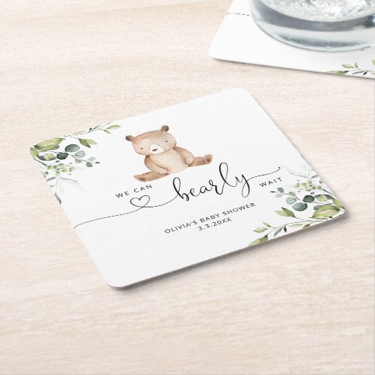 Wir können frühzeitig die Eukalyptus-Babydusche wa Rechteckiger Pappuntersetzer (angewinkelt)