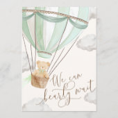 Wir können frühzeitig die grüne Babydusche abwarte Menükarte (Rückseite)