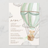 Wir können frühzeitig die grüne Babydusche abwarte Menükarte (Vorderseite)