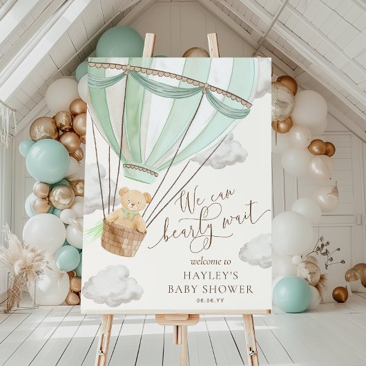 Wir können frühzeitig die grüne Babydusche abwarte Poster