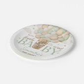 Wir können frühzeitig die grüne Bärendusche abwart Pappteller (Schrägansicht)