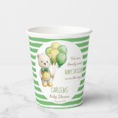 Wir können frühzeitig die grüne Teddybär-Babydusch Pappbecher (Rückseite)