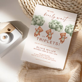 Wir können frühzeitig die grüne Triplets Babydusch Einladung