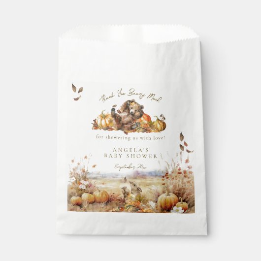 Wir können frühzeitig die Herbstwald-Babydusche ab Geschenktütchen (Vorderseite)
