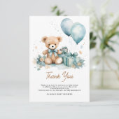 Wir können frühzeitig die Kinderdusche abwarten Dankeskarte (Stehend Vorderseite)