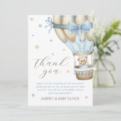 Wir können frühzeitig die Kinderdusche abwarten Dankeskarte (Stehend Vorderseite)