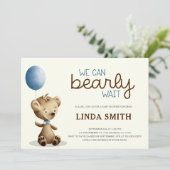 Wir können frühzeitig die Kinderdusche abwarten Einladung (Stehend Vorderseite)