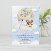 Wir können frühzeitig die Kinderdusche abwarten Einladung (Stehend Vorderseite)