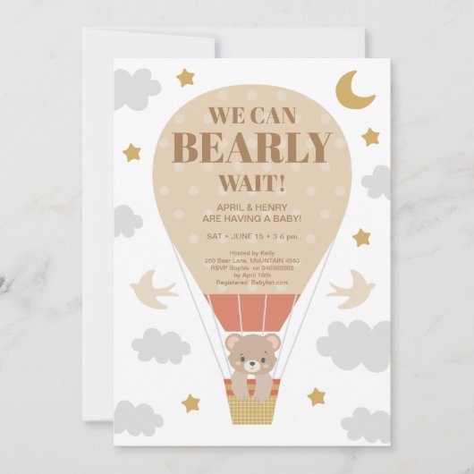 Wir können frühzeitig die Kinderdusche abwarten Einladung (Vorderseite)