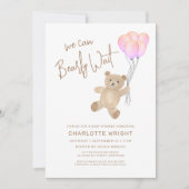 Wir können frühzeitig die Kinderdusche eines Mädch Einladung (Vorderseite)