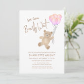 Wir können frühzeitig die Kinderdusche eines Mädch Einladung (Stehend Vorderseite)