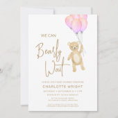 Wir können frühzeitig die Kinderdusche eines Mädch Einladung (Vorderseite)