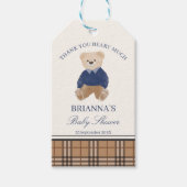 Wir können frühzeitig die klassische karierte Baby Geschenkanhänger (Vorderseite)