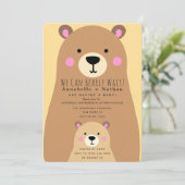 Wir können frühzeitig die Mama Bear Baby Dusche ab Einladung (Stehend Vorderseite)