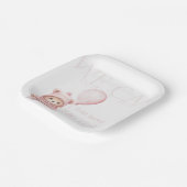 Wir können frühzeitig die Pink Bear Girl Babydusch Pappteller (Gewinkelt)