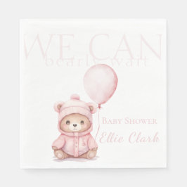 Wir können frühzeitig die Pink Bear Girl Babydusch Serviette