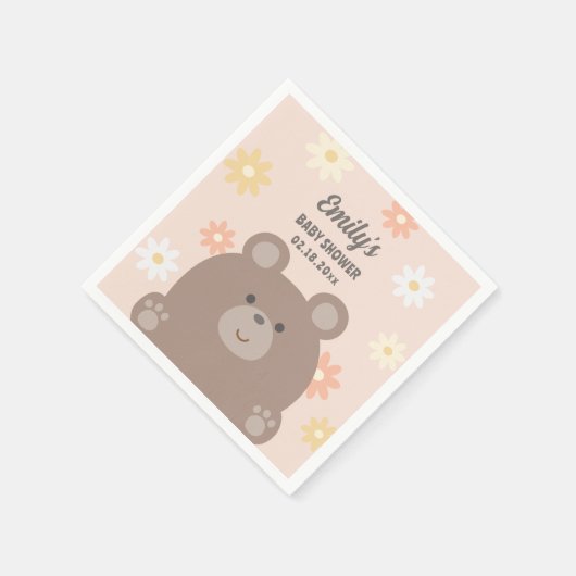 Wir können frühzeitig die Pink Daisies Girl Baby D Serviette (Ecke)